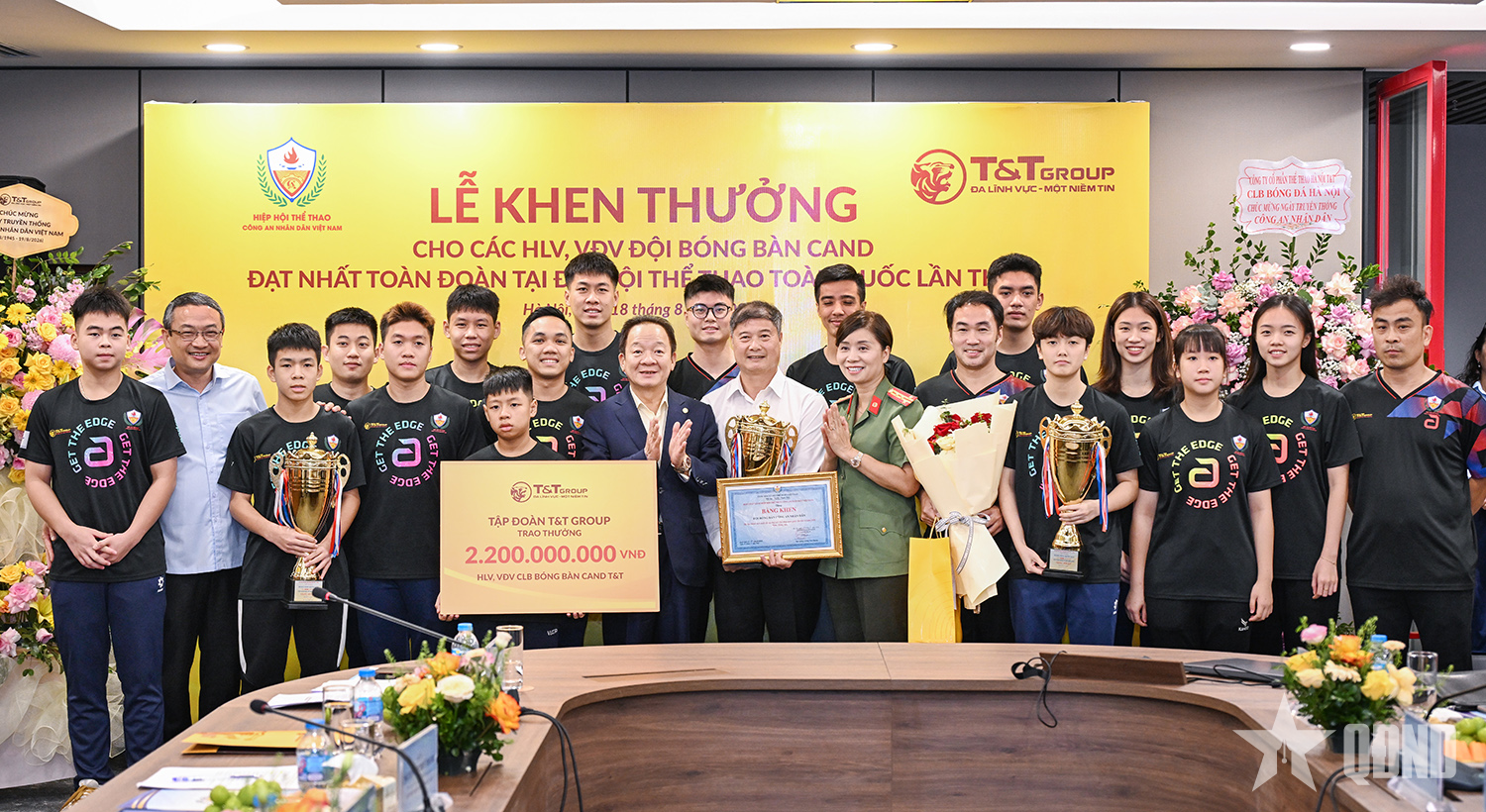 Đội bóng bàn Công an nhân dân nhận thưởng 2,2 tỷ đồng sau thành tích lịch sử

